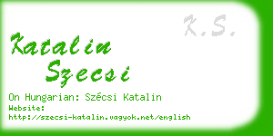 katalin szecsi business card