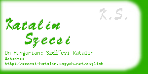 katalin szecsi business card